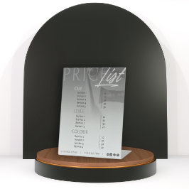 Preisliste/Menü für moderne graue, weiße Haare Sockelschild