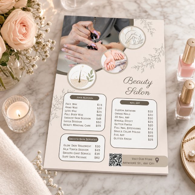 Preisliste Nagelstudio  | Maniküre Pediküre  Flyer (#removalhair #nailstudio#smoothskin #beautysalon #removal #lazer #sweet #beautyremovalcare#wax)
