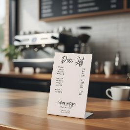 Preisliste Pinselschrift Rosa-Plakatzeichen Sockelschild