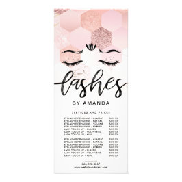 Preisliste Rose Gold Lashes Werbekarte