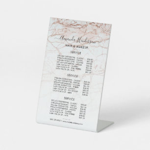Preisliste Rose Goldsalon Sockelschild