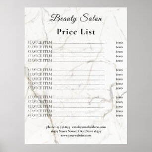 Preisliste Vintage Beauty Salon Poster