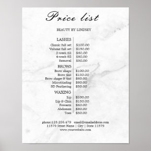 Preisliste Vintage Beauty Salon Poster