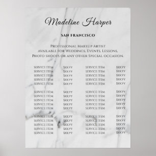 Preisliste Vintage-Schönheitssalon Poster
