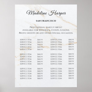 Preisliste Vintage-Schönheitssalon Poster