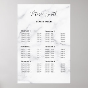 Preisliste Vintage-Schönheitssalon Poster