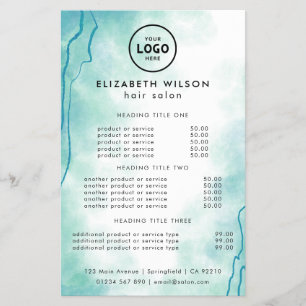 Preisliste Vorlage für trendiges Luxus-Salon Flyer