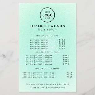 Preisliste Vorlage für trendiges Luxus-Salon Flyer