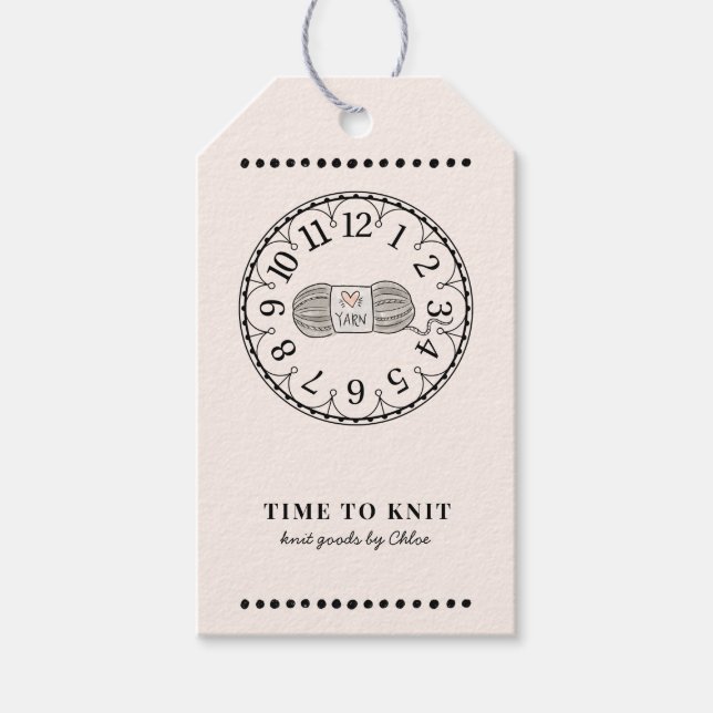 Preismarke für handgefertigte Stricks Geschenkanhänger (Vorderseite)