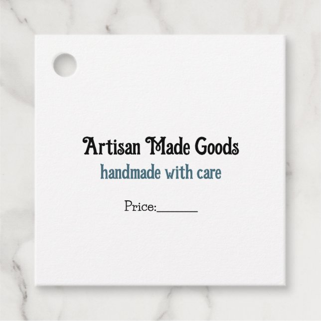 Preismarken für Ihre handgefertigten Waren Geschenkanhänger (Vorderseite)