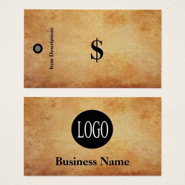 Preismarken für Pergament-Einzelhandelsmarke (Vorne & Hinten)