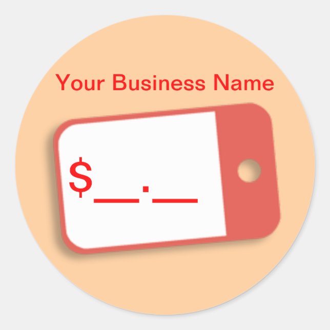 Preismarken für Waren Runder Aufkleber (Vorderseite)