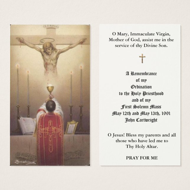 PREISORDINIERUNG HOLY CARDS (Vorne & Hinten)