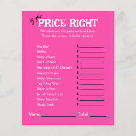 Preisrechtes Babyduschenblatt