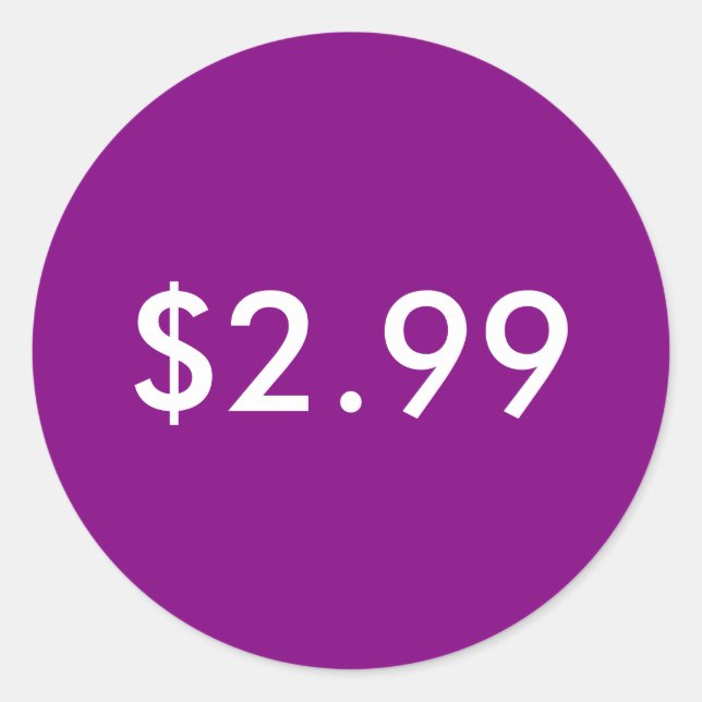 Preisschild Runder Aufkleber (Vorderseite)