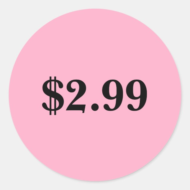 Preisschild Runder Aufkleber (Vorderseite)