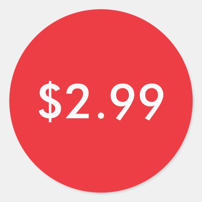 Preisschild Runder Aufkleber (Vorderseite)