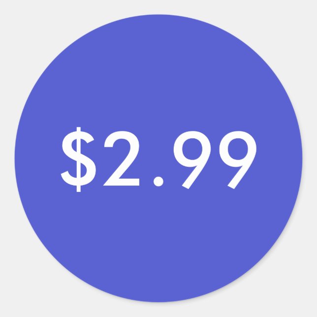 Preisschild Runder Aufkleber (Vorderseite)