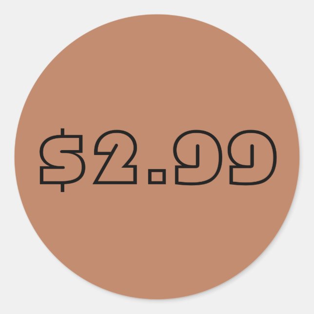 Preisschild Runder Aufkleber (Vorderseite)