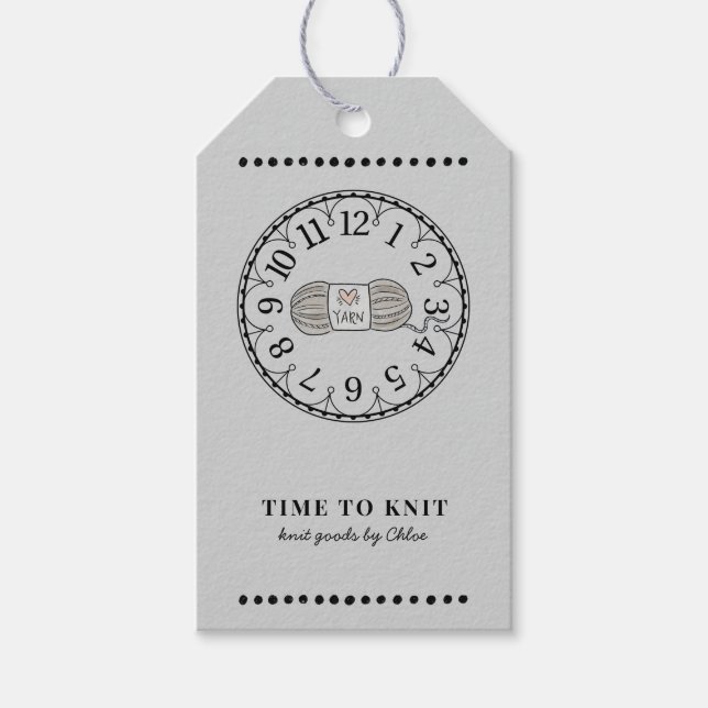 Preisschilder für handgefertigte Stricks Geschenkanhänger (Vorderseite)