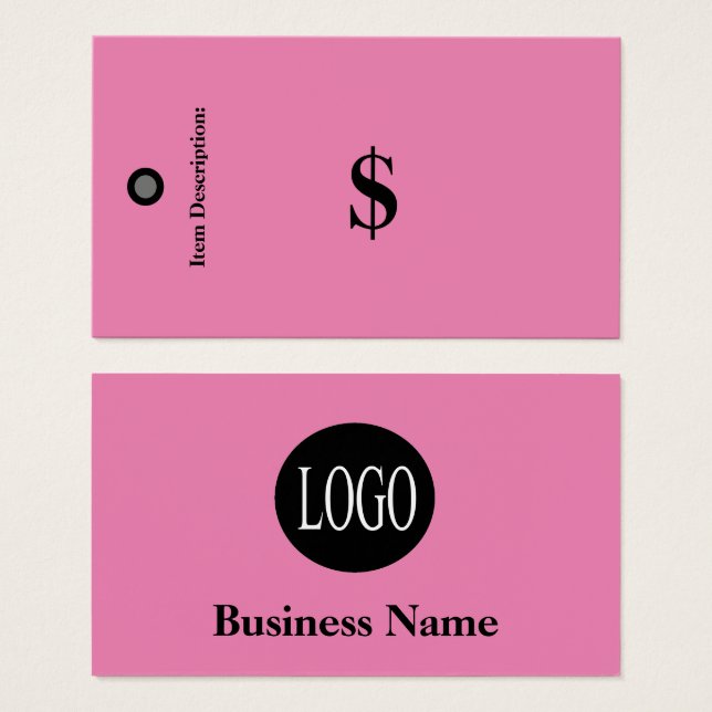 Preisschilder Keine Strichcodes Rosa Verkaufstempe (Vorne & Hinten)