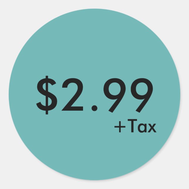 Preissiegel mit Steuerzeichen Runder Aufkleber (Vorderseite)