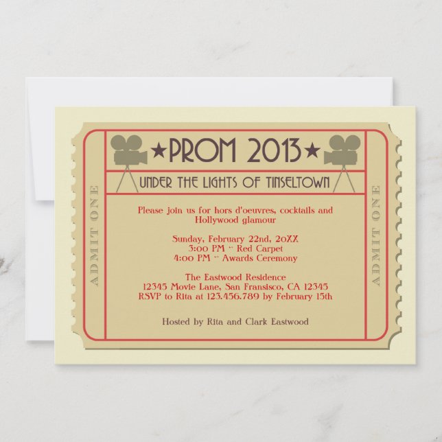 Preisverleihung für Filmtickets - Party Einladung (Vorderseite)