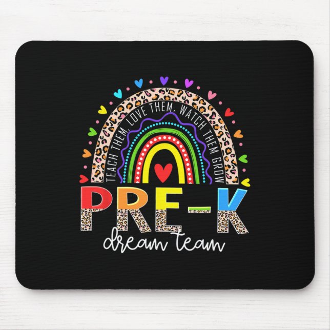 Prek Dream Team Leopard Rainbow Lehrer Team Byck Mousepad (Vorne)