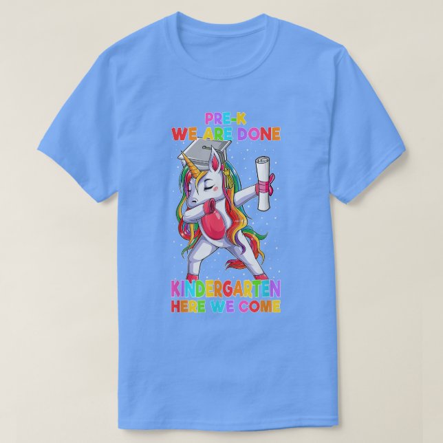 PreK Wir sind Kindergarten hier kommen wir Unicorn T-Shirt (Design vorne)