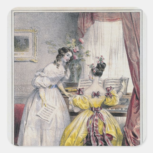 Prelude, von 'Journal des Femmes', 1830-48 Quadratischer Aufkleber (Vorderseite)