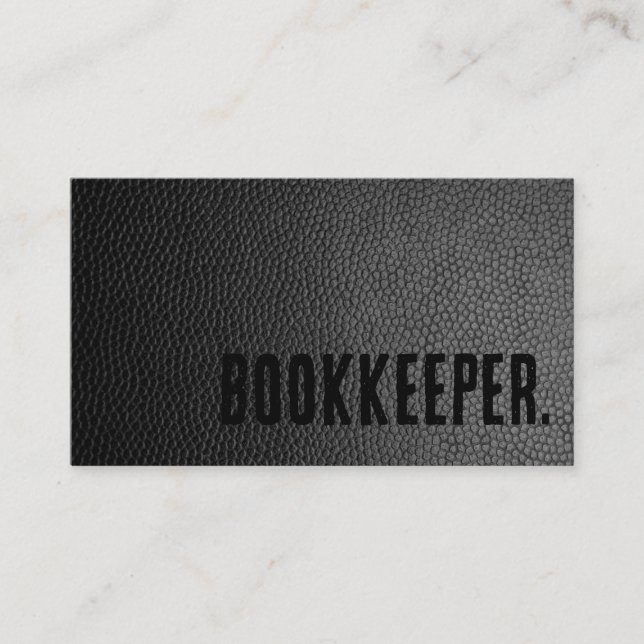 Premier Black Imitats Leather Bookkeeper Visitenkarte (Vorderseite)