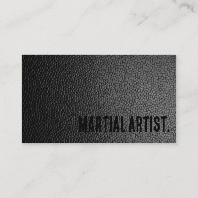 Premier Black Imitats Leather Martial Artist Visitenkarte (Vorderseite)