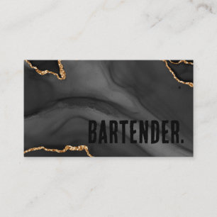 Premier Black und Gold Glitzer Agate Minimalistisc Visitenkarte