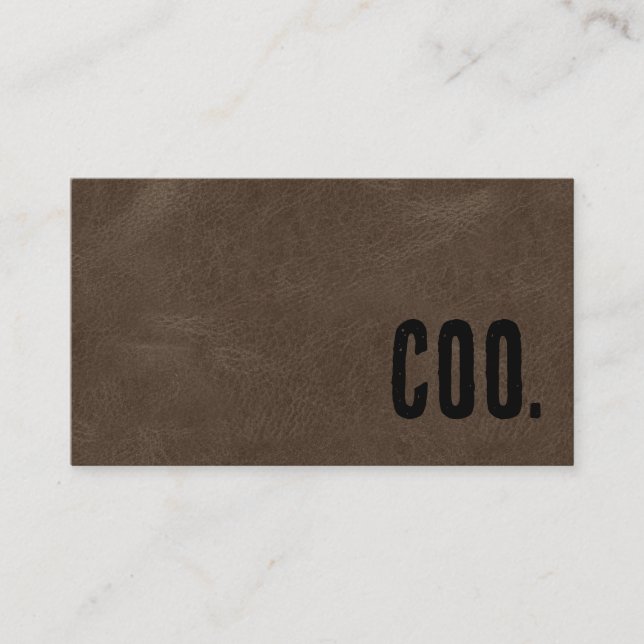Premier Brown Faux-Leder-COO Visitenkarte (Vorderseite)