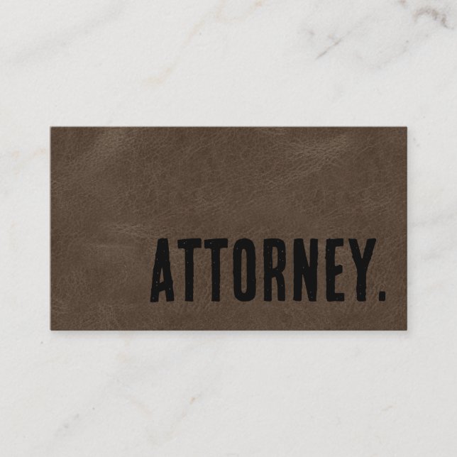 Premier Brown Imitats Leather Anwalt Visitenkarte (Vorderseite)