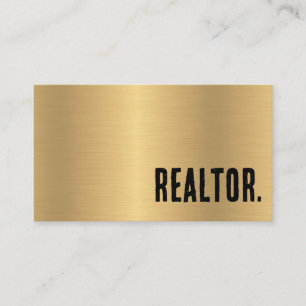 Premier Imitats Gold Brushed Metal Realtor Visitenkarte