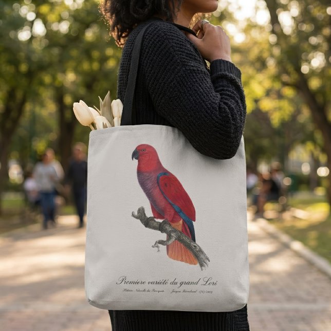 Premiere variete du grand Lori / Eclectus parrot (Vosmaer Eclectus Parrot, Eclectus Roratus Vosmaeri. Tote Bag)