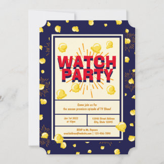 Premiere Watch Party - Feuerwerk Popcorn Einladung