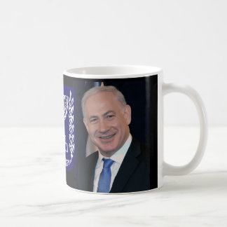 Premierminister Netanyahu u. Israels Emblem Tasse