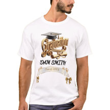 Premium 3D Gold Personalisiertes Abschluss T-Shirt