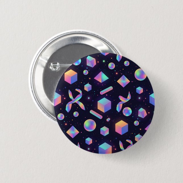 Premium 3D Holographic Space Canvas Art Button (Vorne & Hinten)