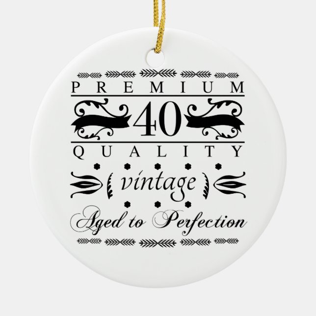 Premium 40. Geburtstag Keramik Ornament (Vorne)