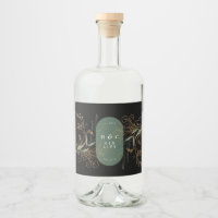 Premium Abstrakt Black Modern Eukalyptus Oval Gin