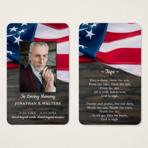 Premium American Flag Foto Memorial Pragcard