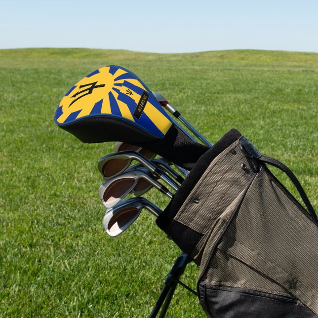 Premium Barbados Golf & Barbados Flag / Patriots Golf Headcover (In SItu)