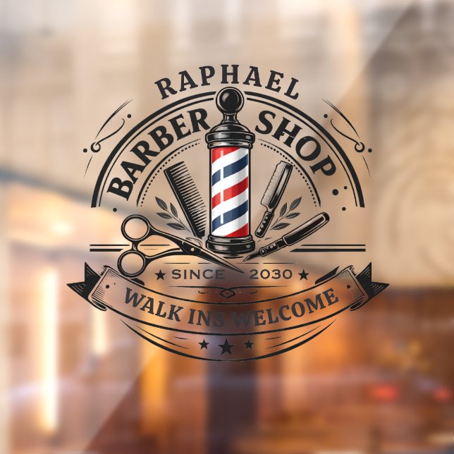 Premium Barber Shop  – Custom Available Fensteraufkleber (Blatt 2)