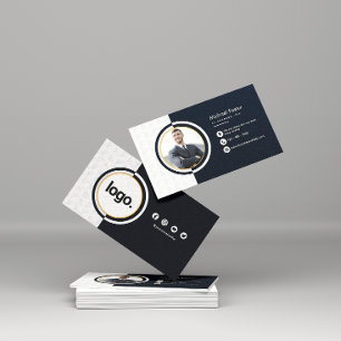 Premium Beruflicher Dunkler Minimalistischer QR-Co Visitenkarte