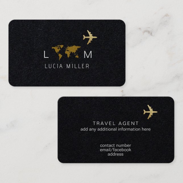 Premium Black Business Card für einen Agent Visitenkarte (Vorne/Hinten)