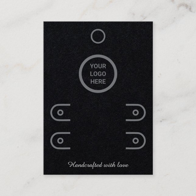 Premium Black Double Row Gestank Earring Display C Telefonnummerkarte (Vorderseite)