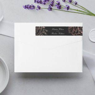 Premium Black Elegant Kupfer Floral Wreath Wedding